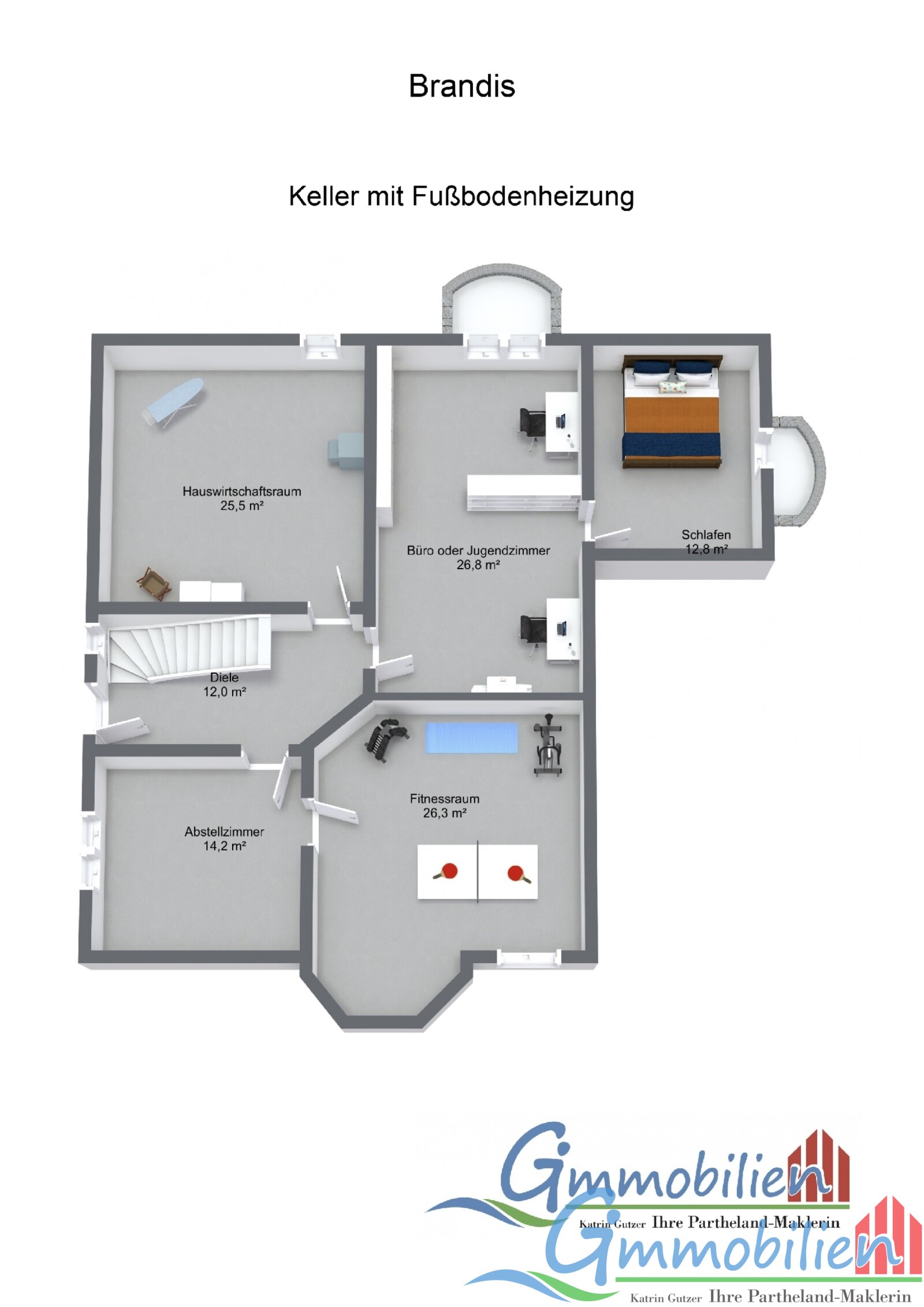 RESERVIERT-Schöner Bungalow mit Pool in Brandis, vollständig unterkellert mit Fußbodenheizung